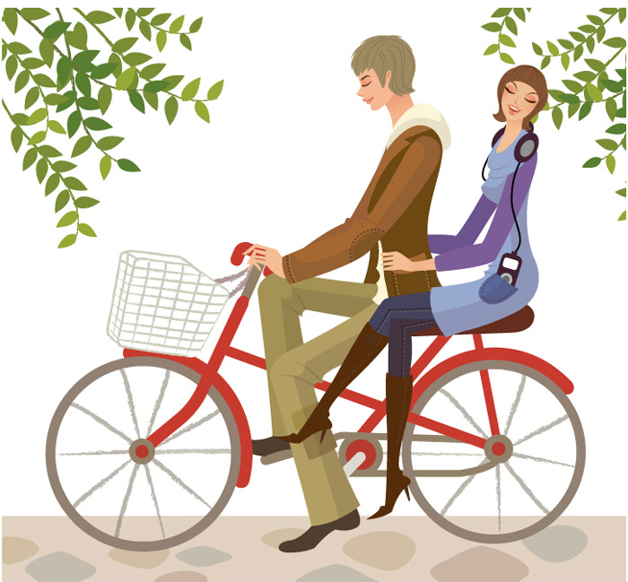 大学自行车载着女朋友 有了自行车还要什么女朋友