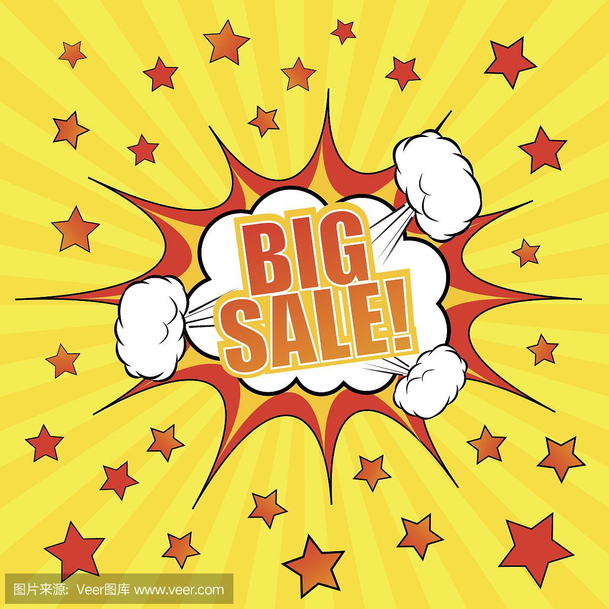 Big sale comic banner template