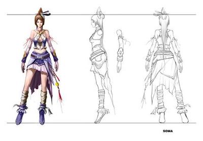 游戏人物原画三视图