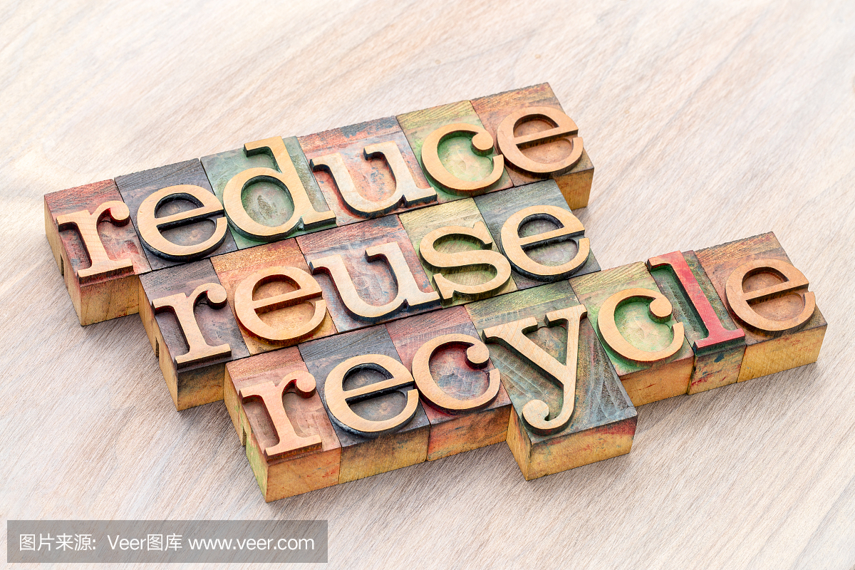 reduce, reuse and recycle - resource conservat