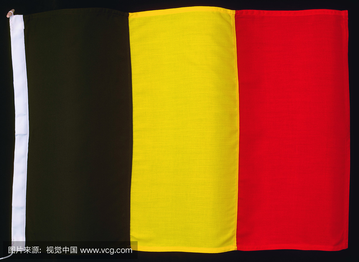 黑色背景,黄色,比利时国旗,彩色图片