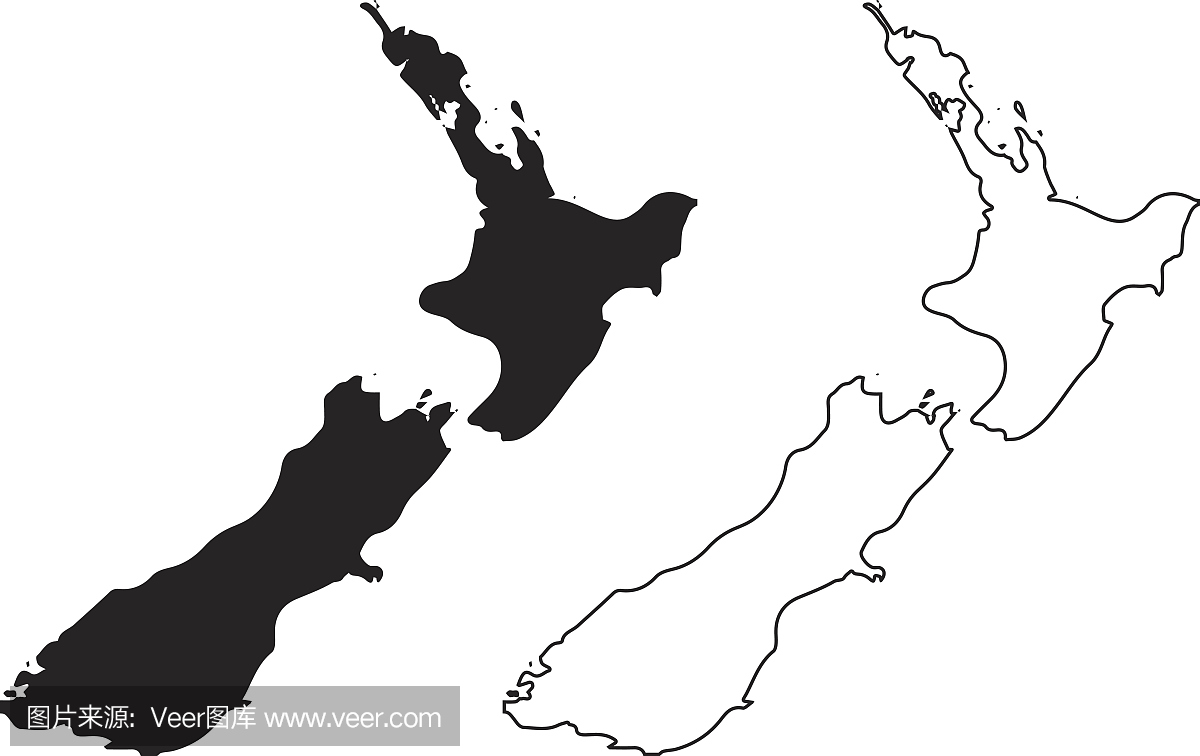 新西兰地图矢量