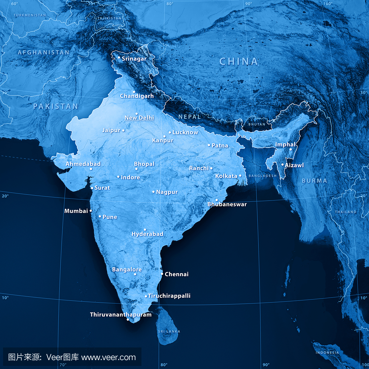 印度城市地形图