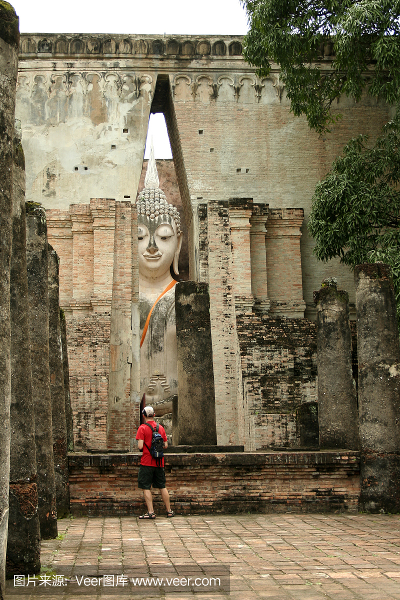 旅游在大佛Sukhothai泰国