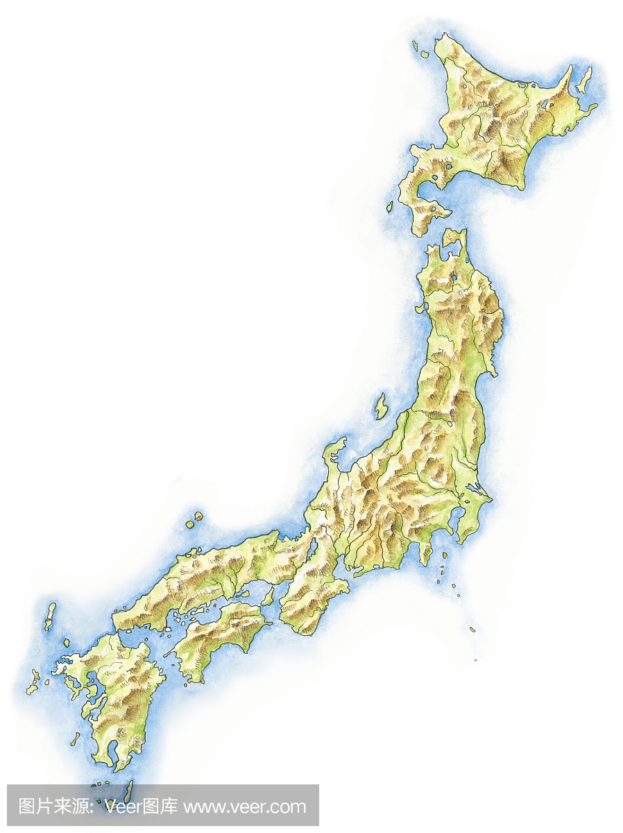 日本手绘地图