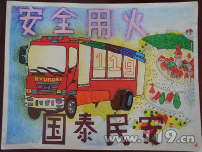 消防安全主题儿童画