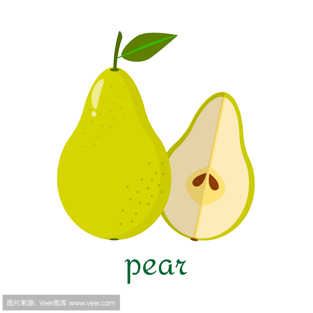 Pear icon in flat style isolated on white backgro