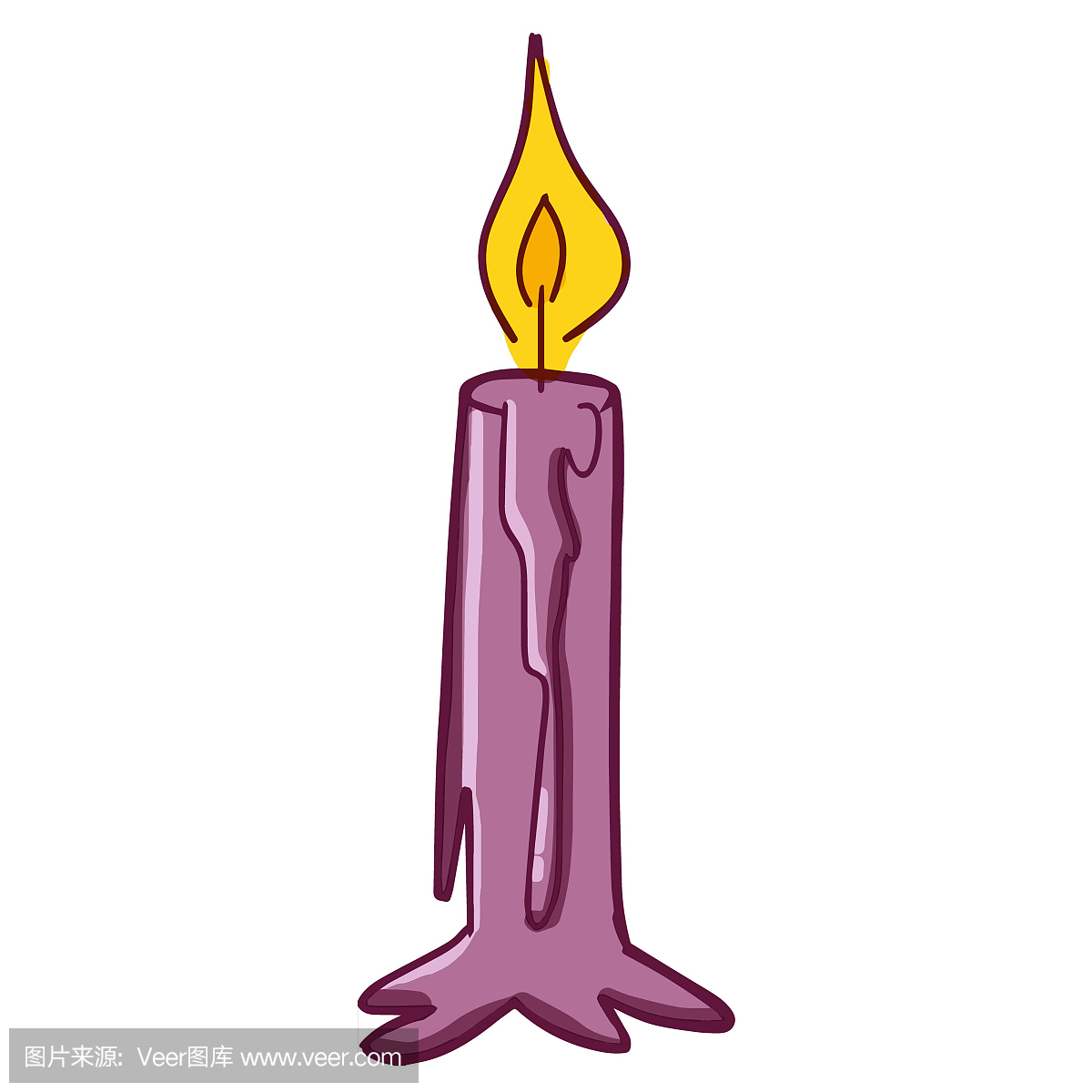 Purple candle- vector.