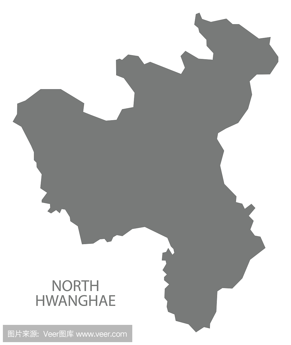 朝鲜黄海北部黄海地图矢量轮廓形状