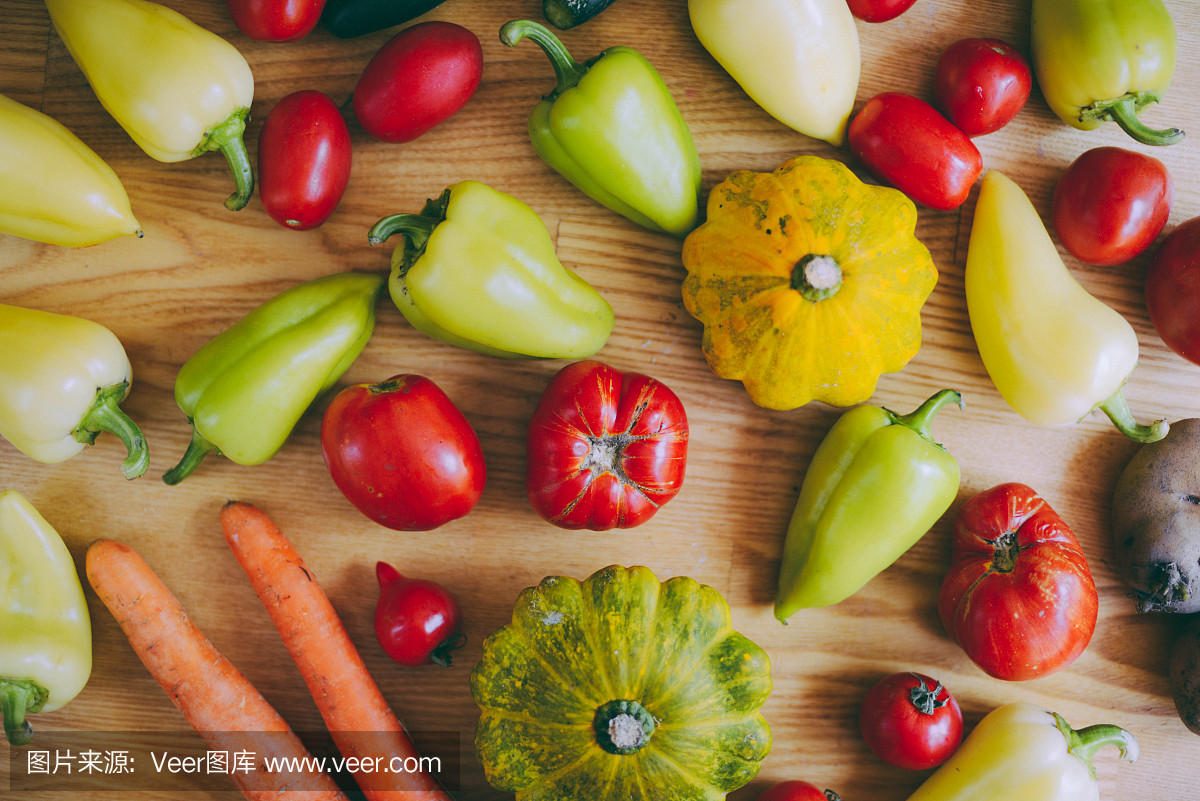 Colorful vegetables background. Different raw v