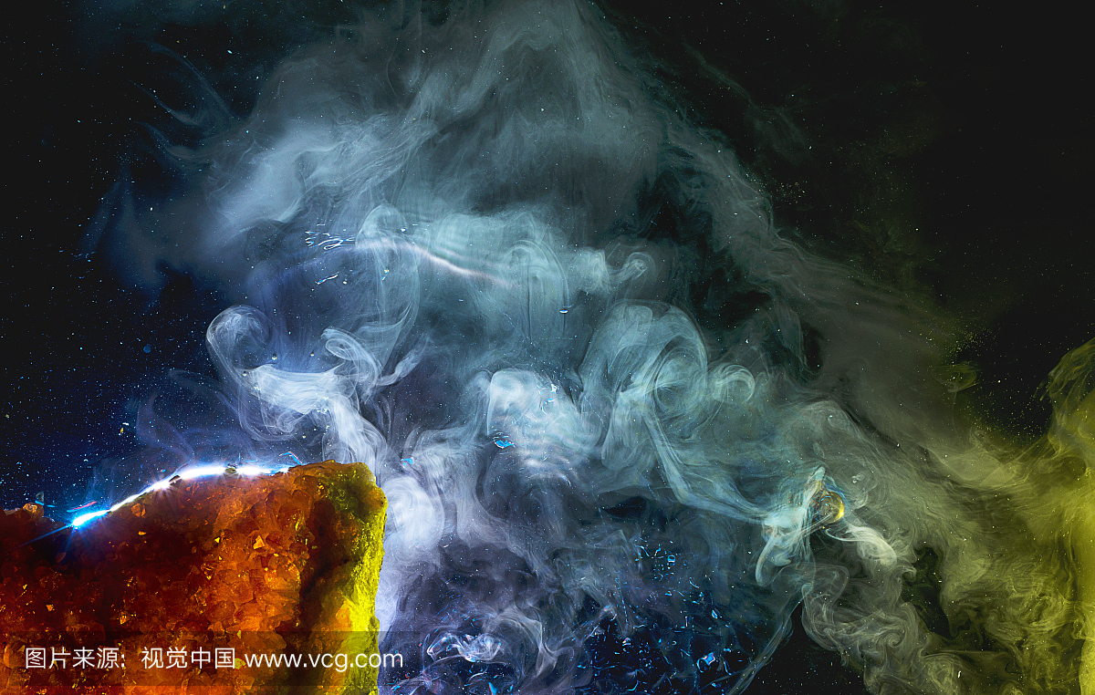 干冰,固体二氧化碳,艺术,橙色