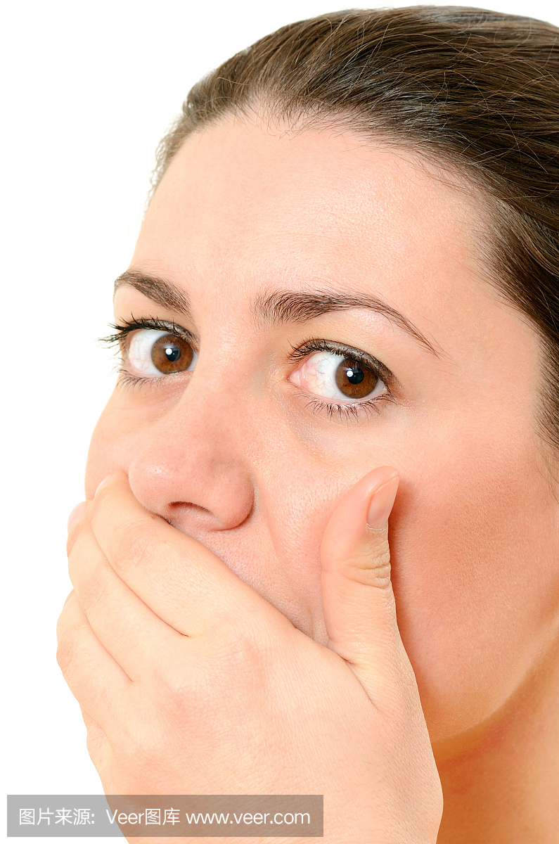 手捂嘴,手捂着嘴,捂住嘴巴,捂嘴