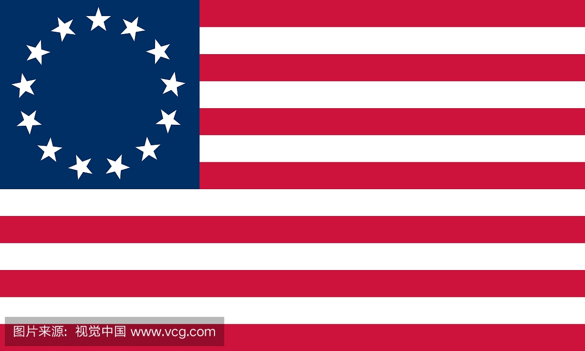 美利坚合众国的历史旗帜。 Betsy罗斯国旗,17