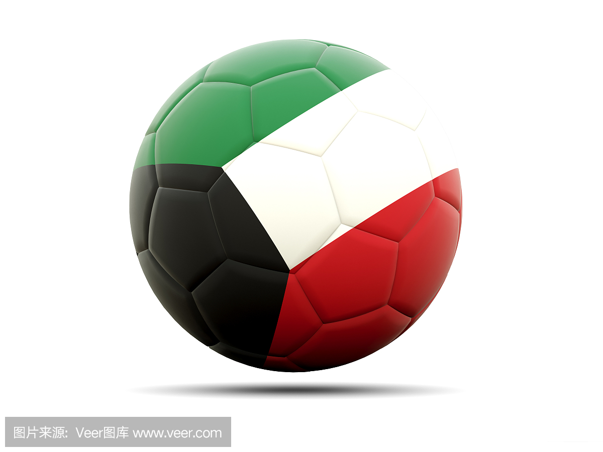 与kuwait的国旗的足球