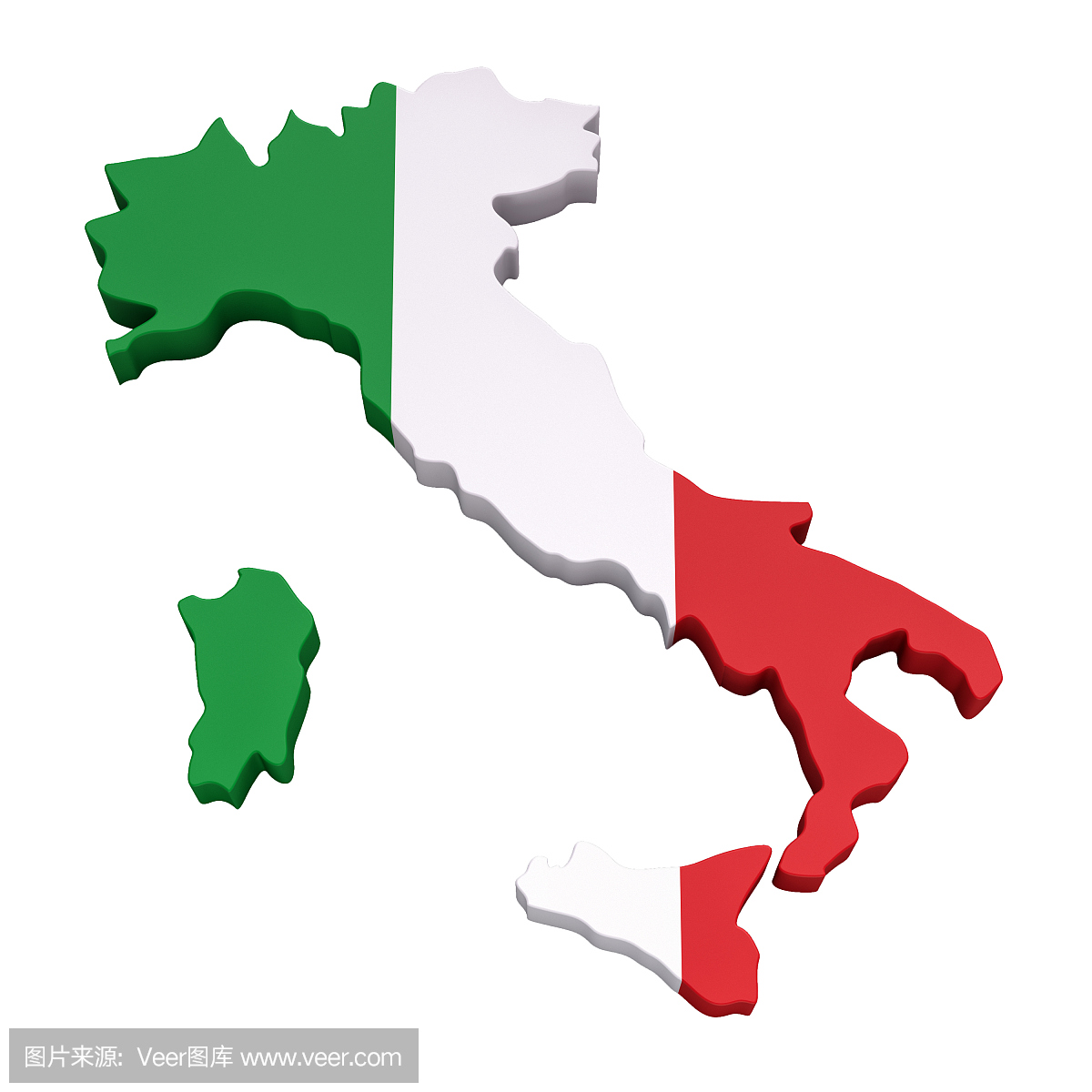 意大利地图 - 库存图片