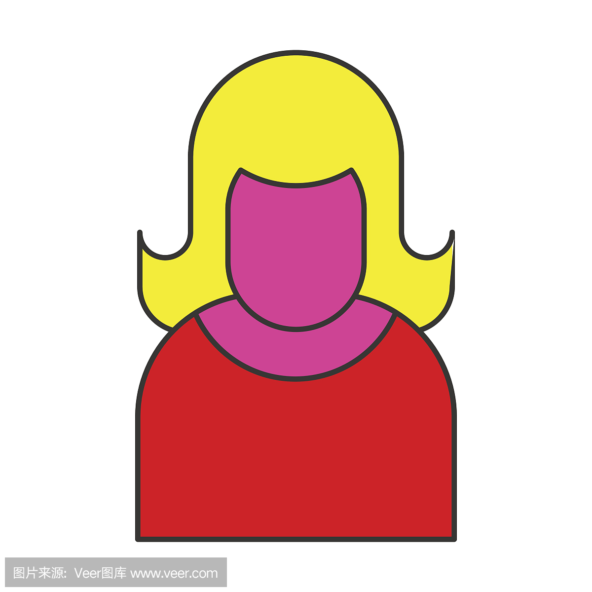 女人昵称女生符号女孩艺术。风格图标波普可爱标志线性图片