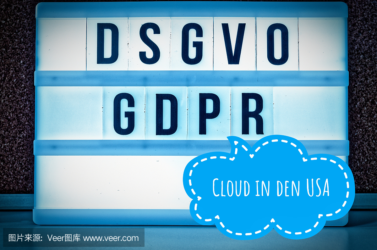 带英文GDPR(通用数据保护条例)蓝色标题DSG