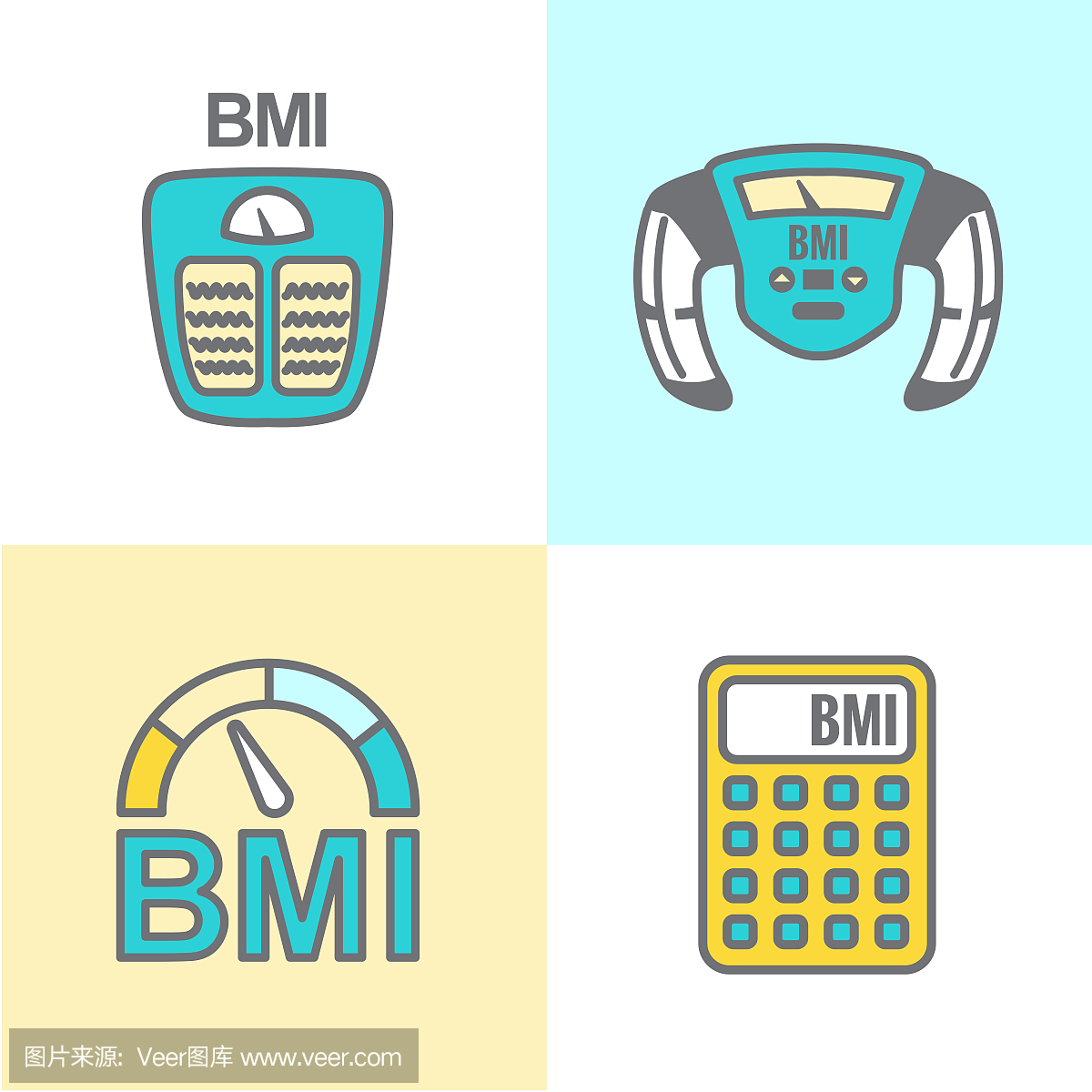 BMI或体重指数图标