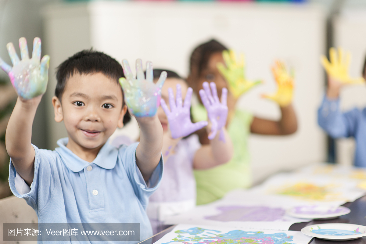 手指画小学风诗词图片