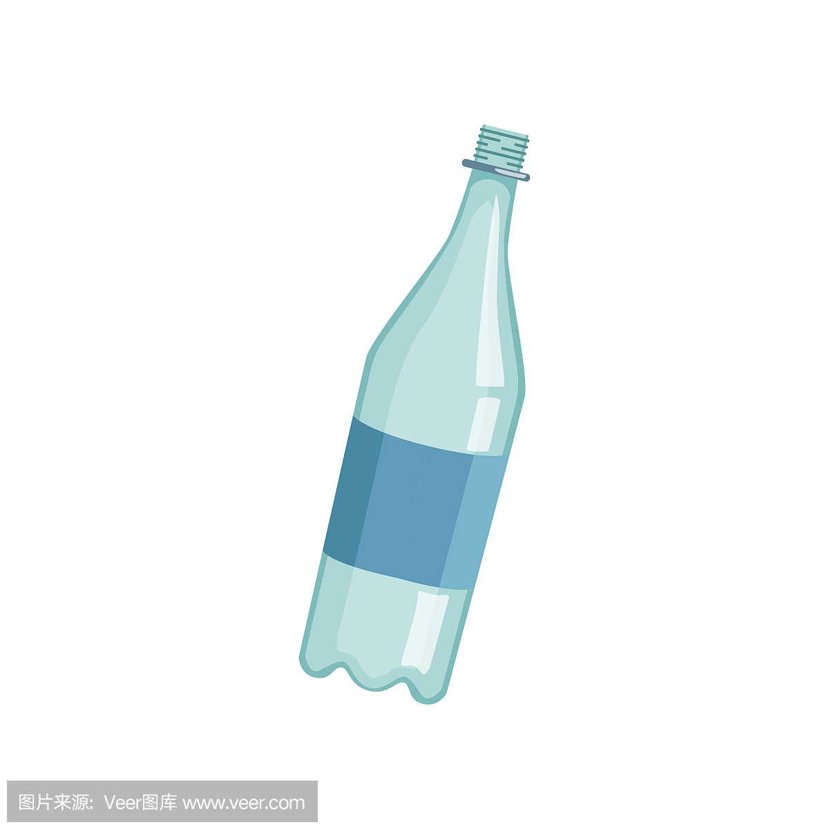 空的塑料瓶,回收垃圾概念,利用废物矢量图在白