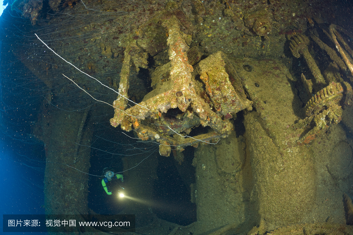 潜水日本HIJMS长野战舰,比基尼环礁,密克罗尼