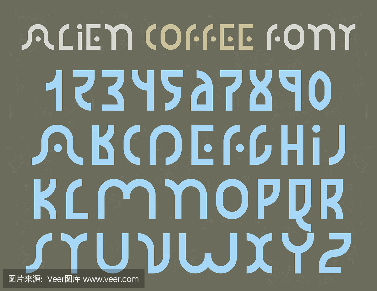 外星人咖啡装饰字体