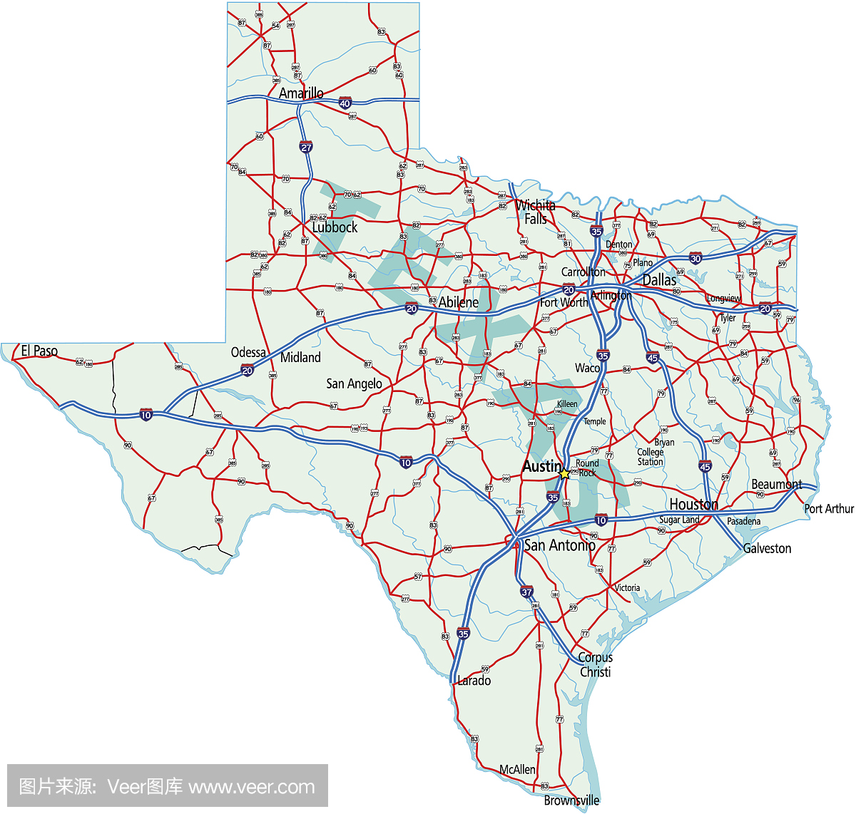 德州州路线图