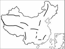 中国主要山脉填图壁纸/中国地形空白填图/中国-8kb