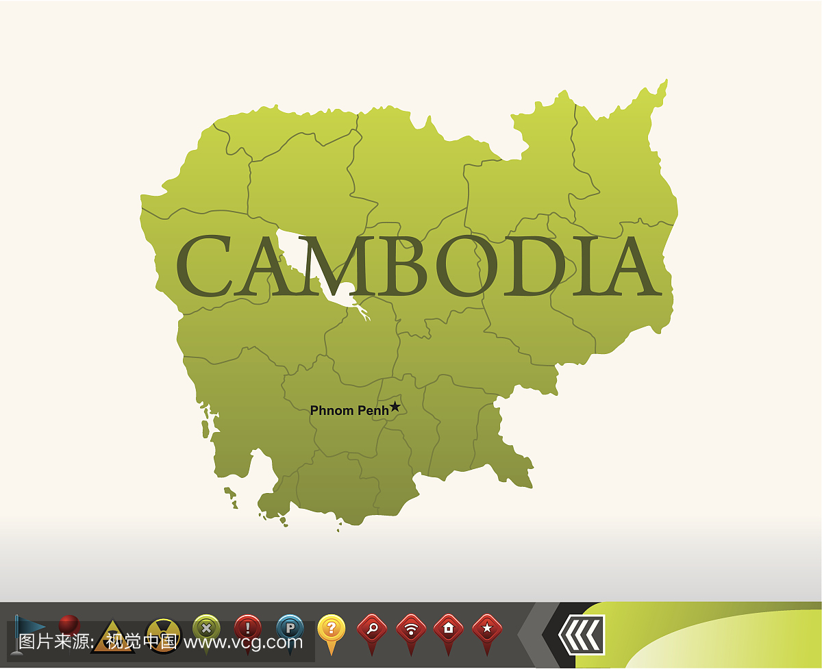 柬埔寨地图与导航图标