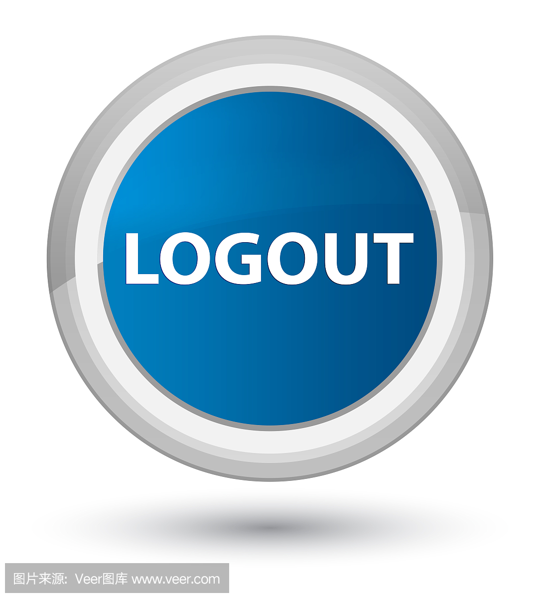 Logout prime blue round button