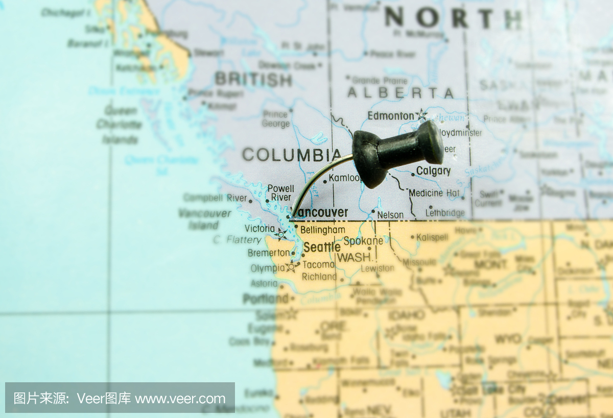 温哥华地图上