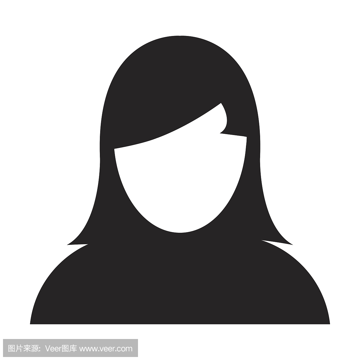 用户图标矢量平面女人个人头像头像