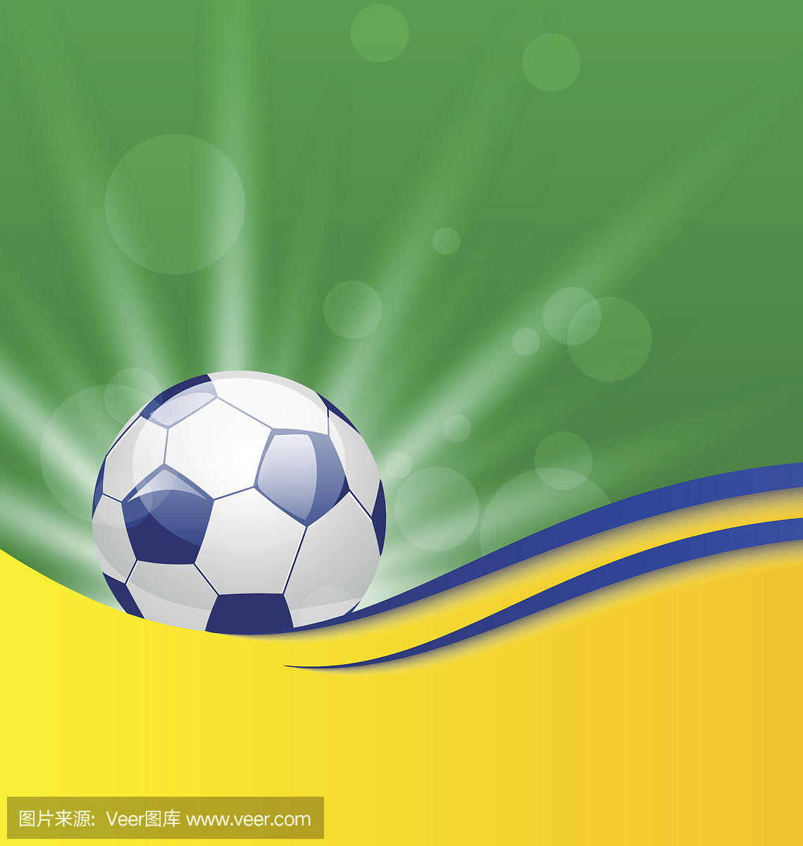 足球卡在巴西国旗颜色