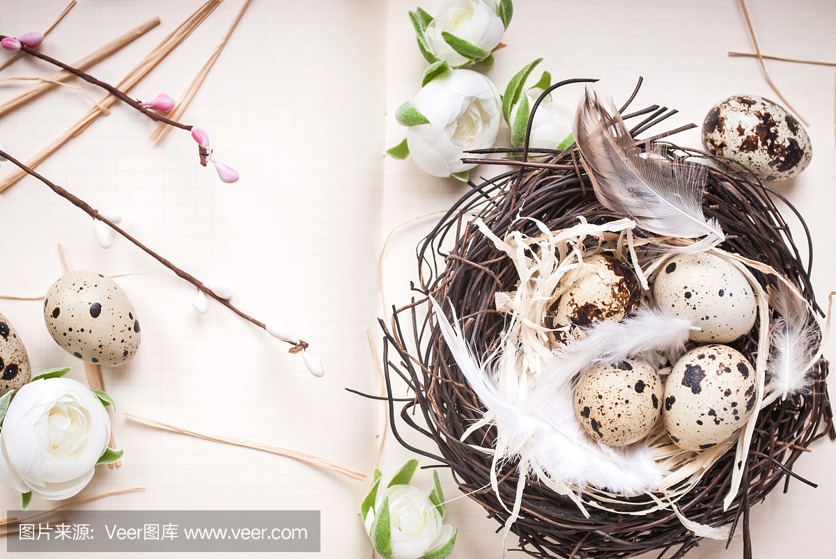 复活节彩蛋装饰一条红鲤鱼图片