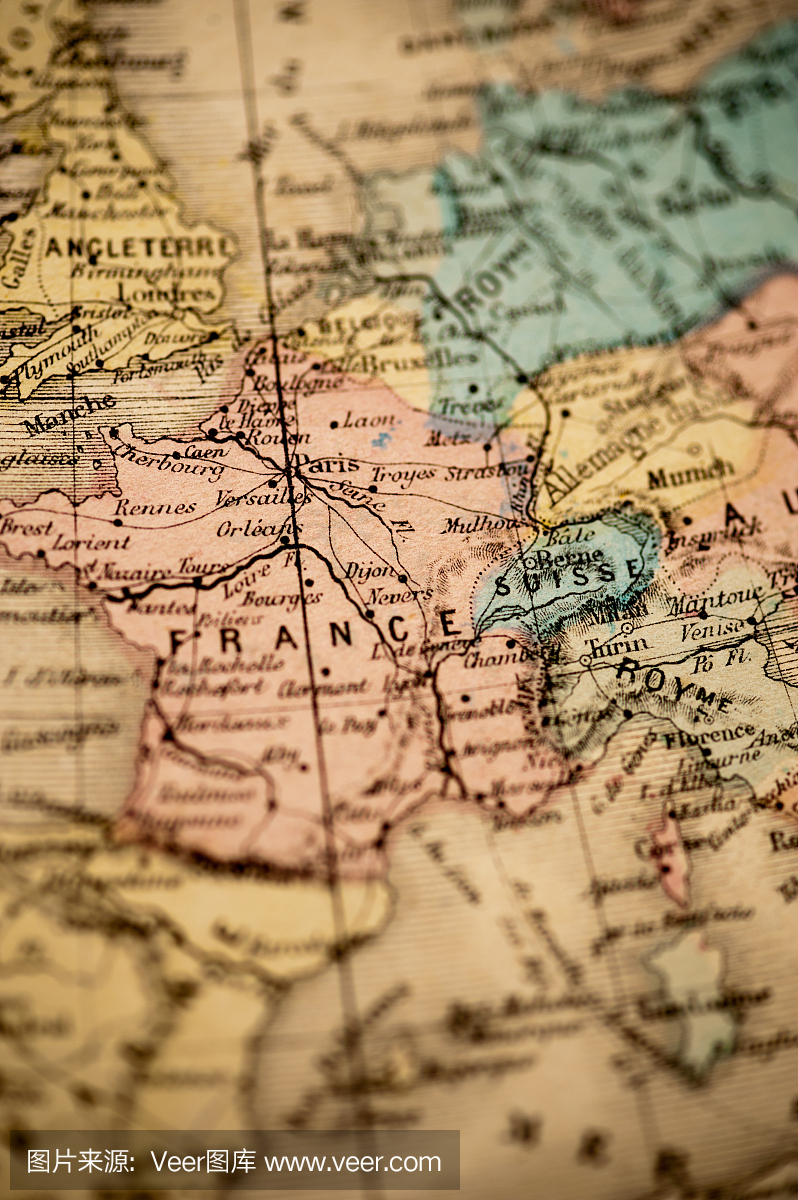 古董地图|法国1869年