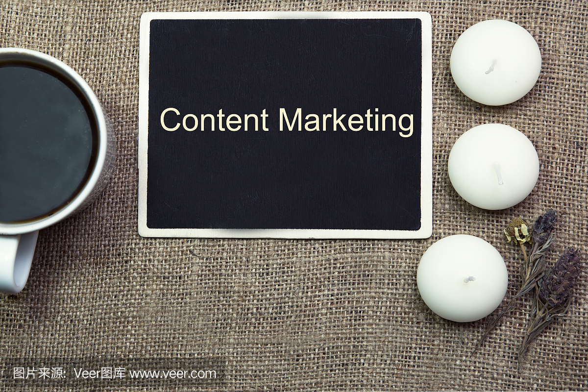 句子内容营销用粉笔写在黑板上