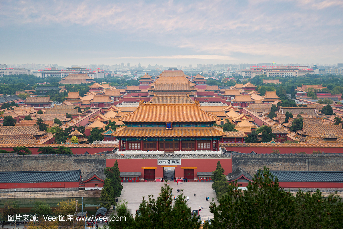 北京古代紫禁城早上在中国北京。