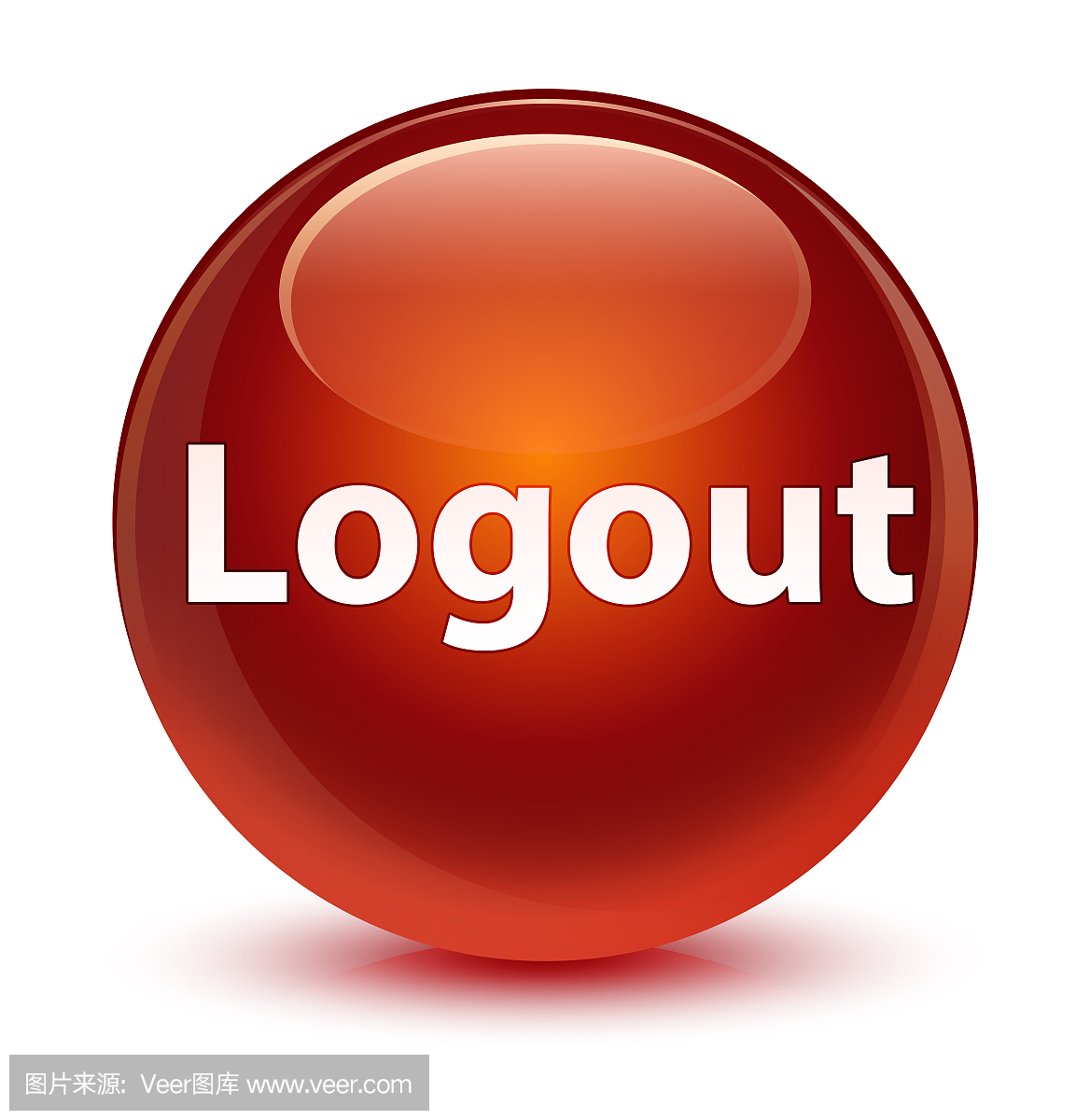 Logout glassy brown round button