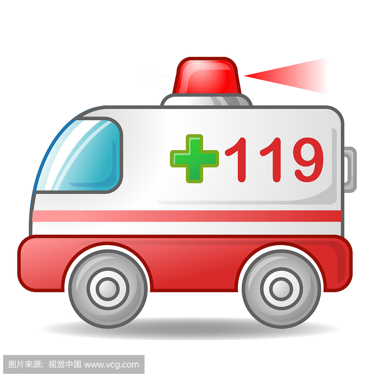 救护车插图在白色背景