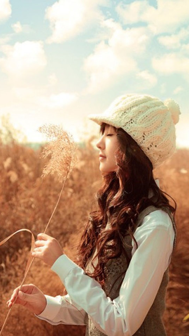 【苹果iphone5手机壁纸】小清新美女手机壁纸-390kb