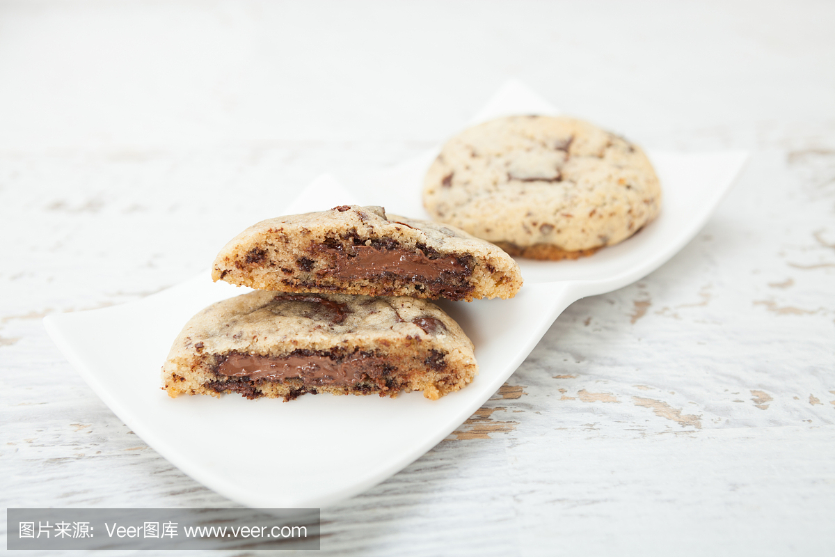 巧克力酱,榛子酱,饼干,吃