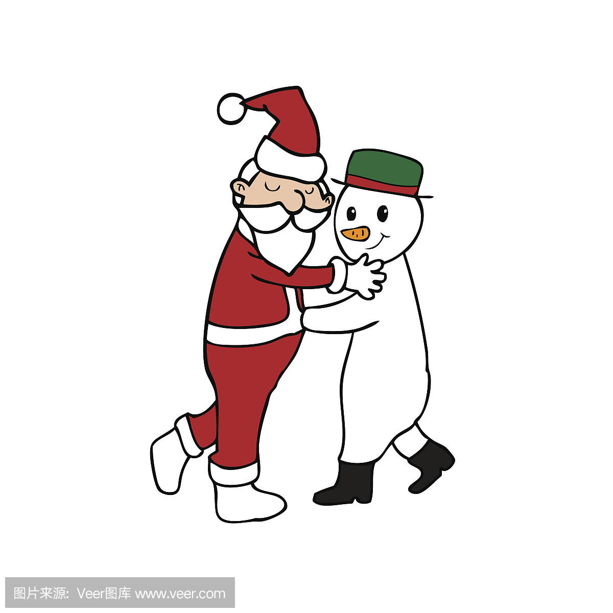 舞圣诞圣诞老人和雪人