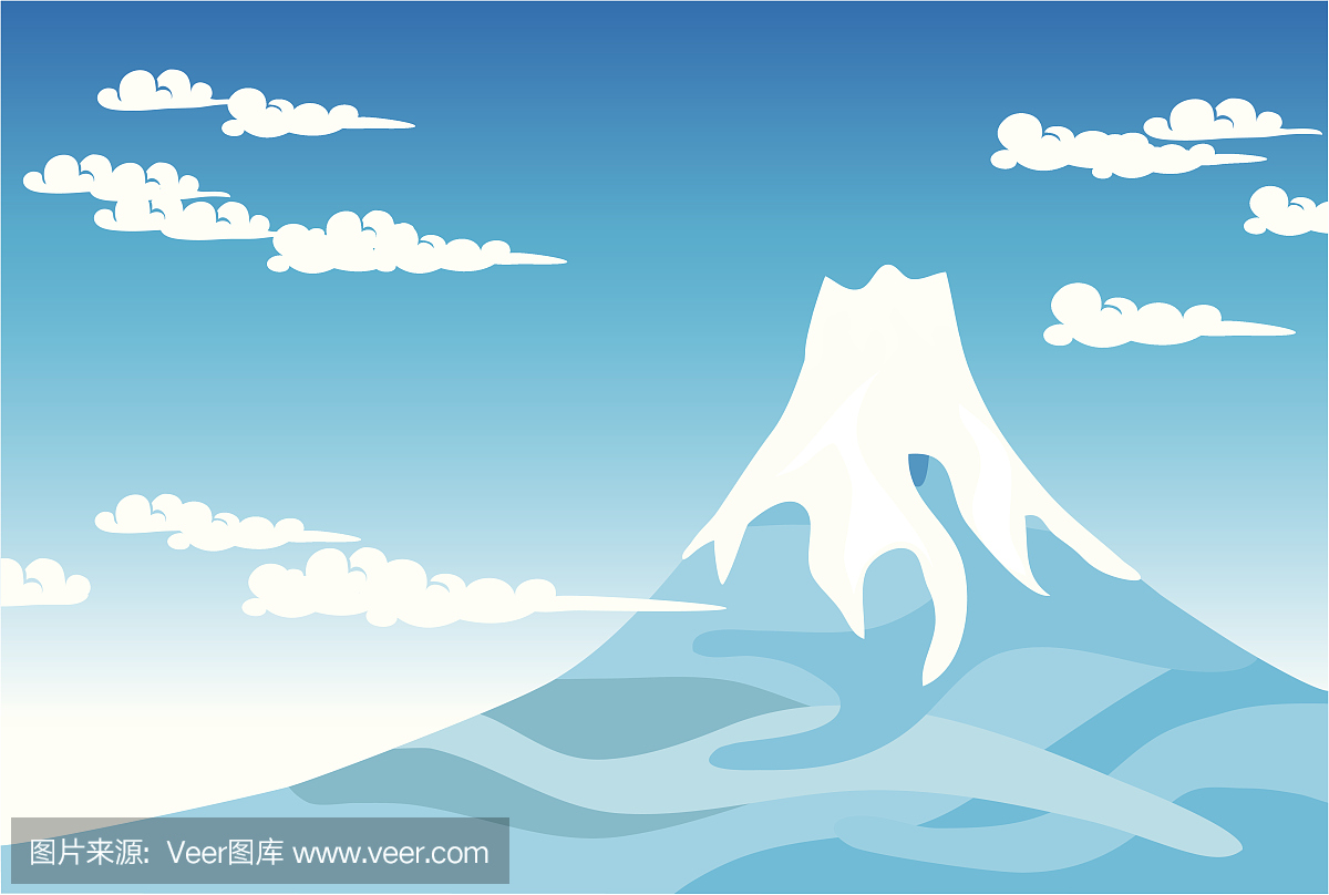 蓝天和富士山