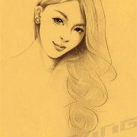 卡通素描头像图片 女生素描qq头像_腾牛个性网-5kb