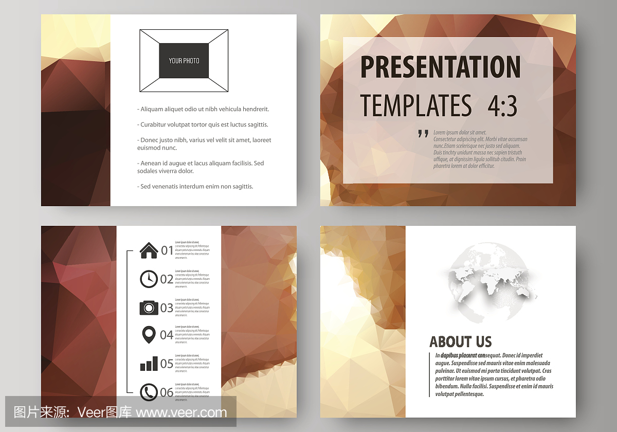 一套演示幻灯片的业务模板。容易编辑的摘要