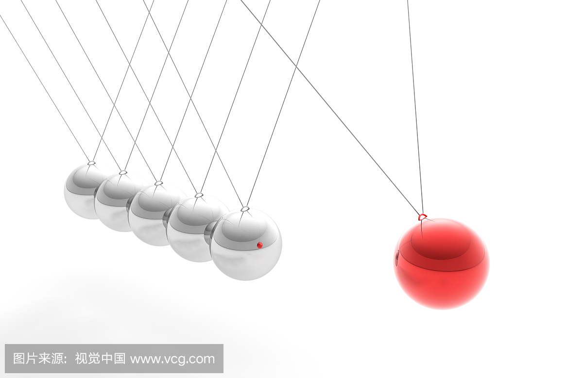 牛顿摇篮与红色球体,个性概念(XXXL)