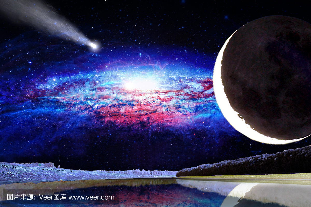 天空,星系,水平画幅,夜晚