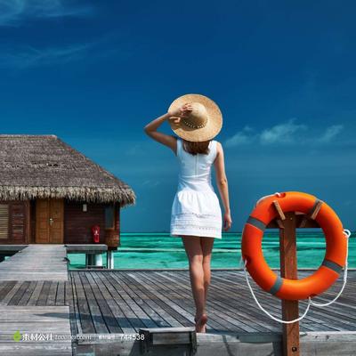 美女海边背影图片 - 素材公社 tooopen.com-116kb