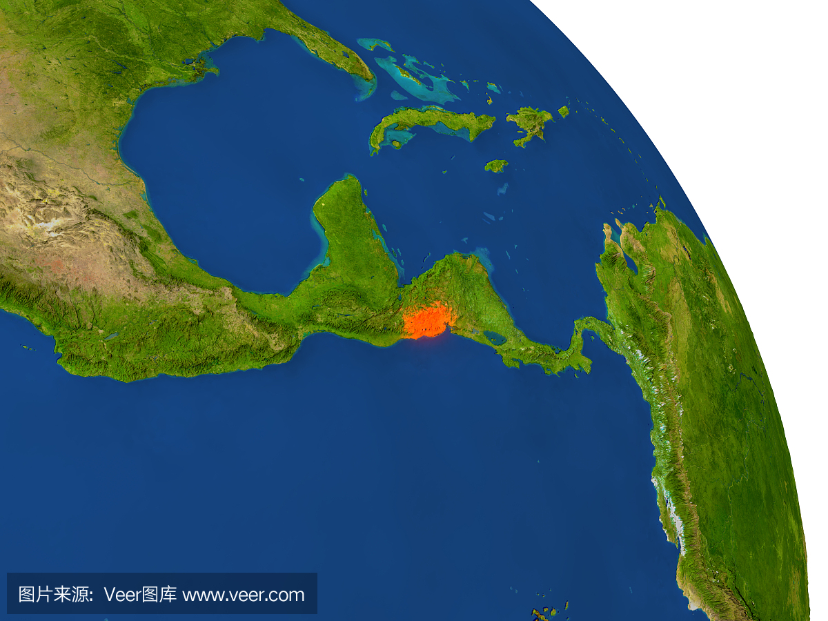 红色萨尔瓦多地图