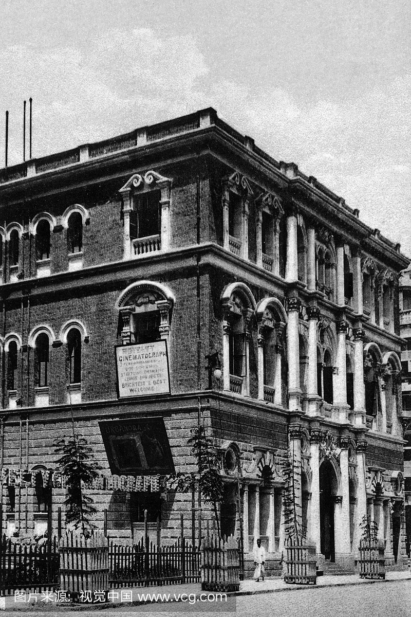 电影院,户外,远古的,彩色图片